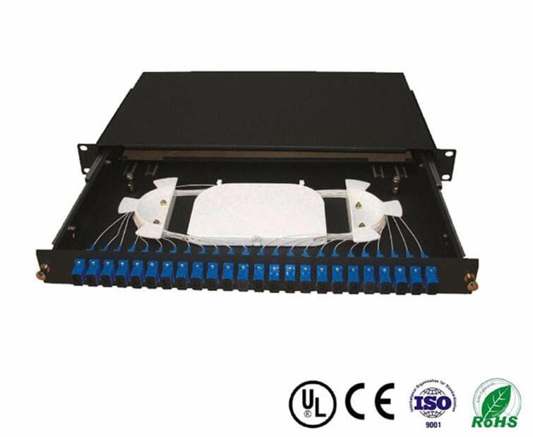 24 port rack mounted optical fiber patch panel